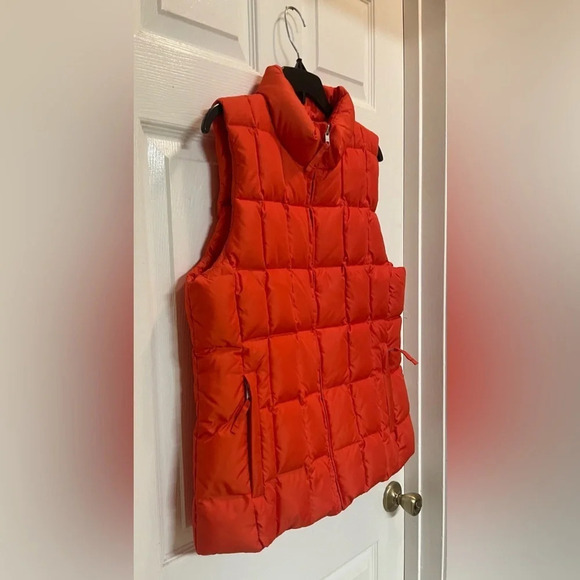 Vintage Y2K GAP Bright Orange Nylon Down Quilted Puffer Vest Size Large - Picture 3 of 10